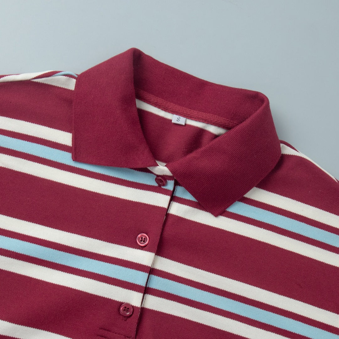 Lea | Striped Long Sleeve Polo