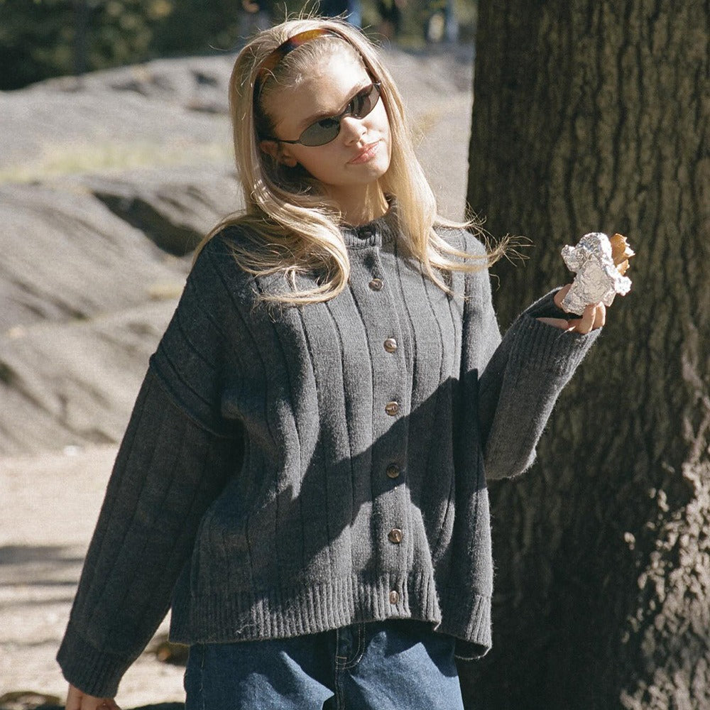 Valerie | Geribde Knit Cardigan