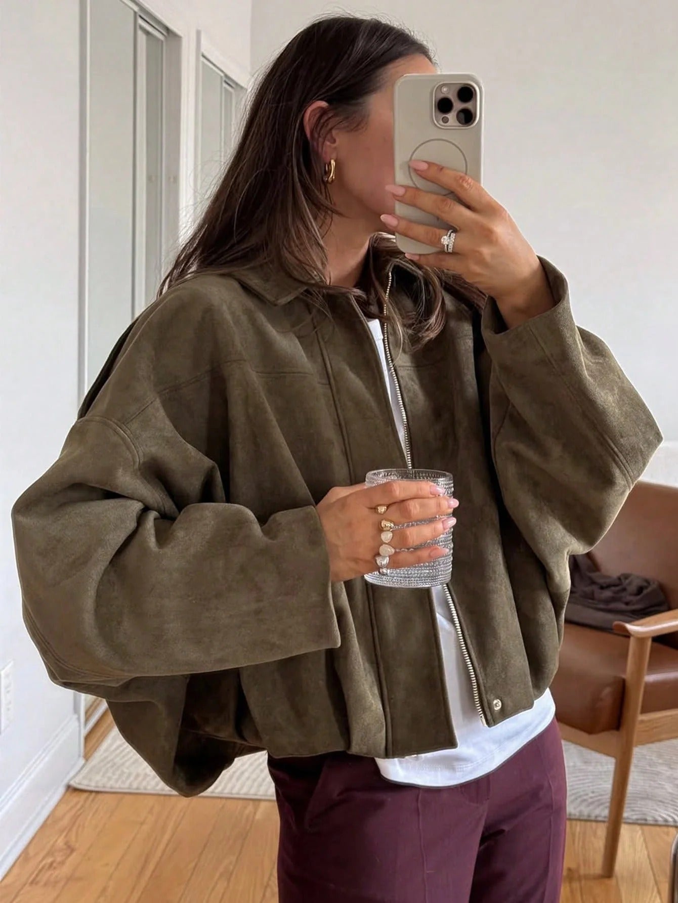 Mila Oversized Suede Jacket